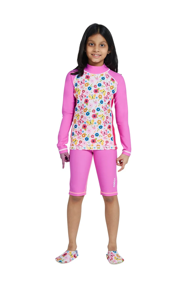 COEGA SUNWEAR  COEGA  Girls Kids Shorts Swim Long - Pink Rosey Flowers for Women | Best Price UAE